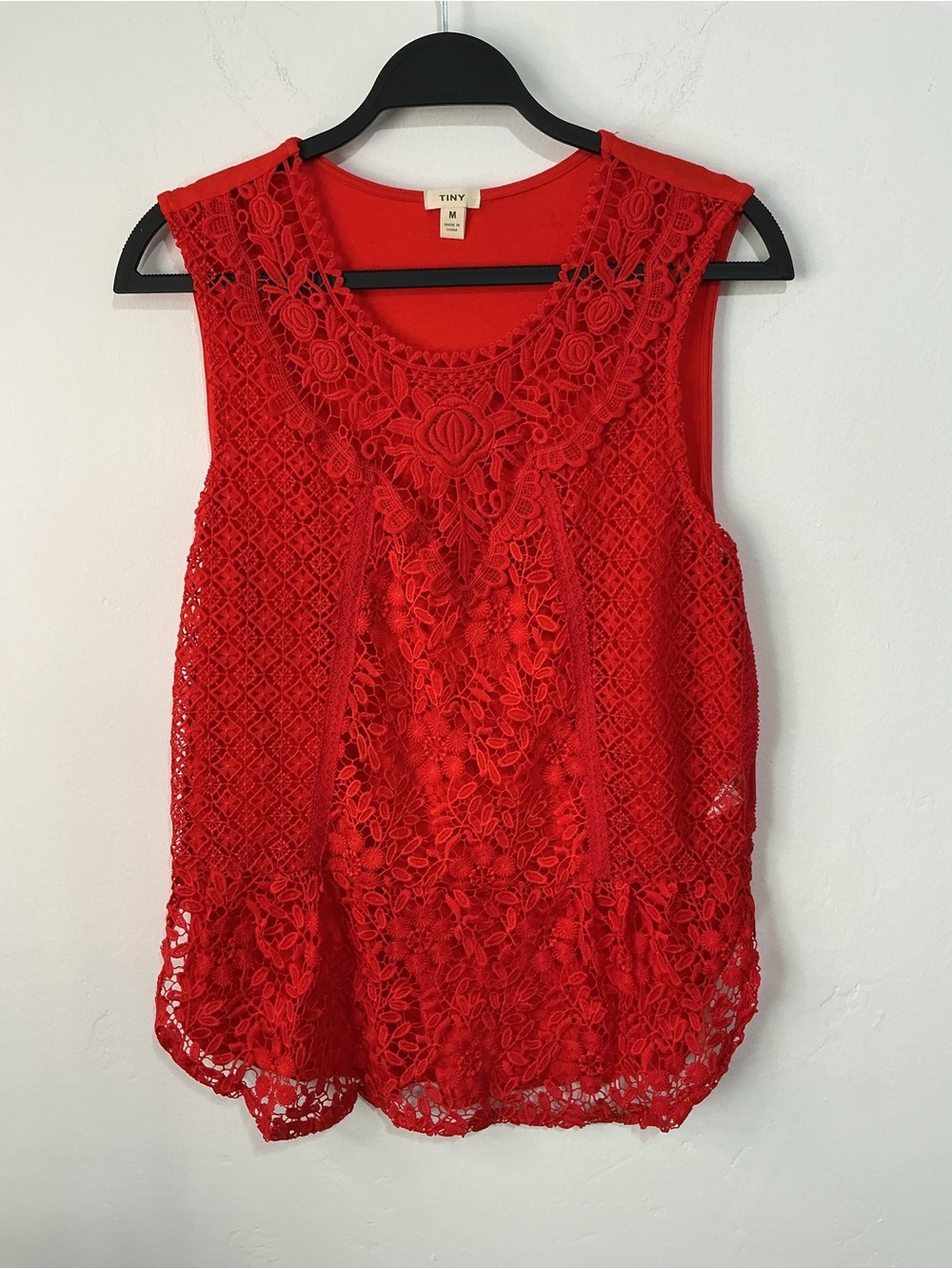 Anthropologie "Tiny" brand Gardenia lace top